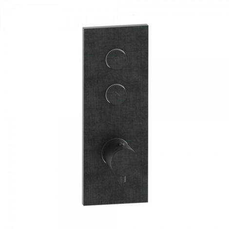 Façade Thermo Twist thermostatique 2 sorties Chrome Noir Brossé - CRISTINA ONDYNA XT61275
