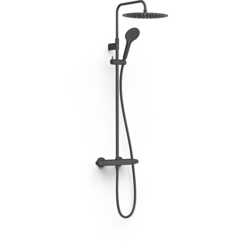 Ensemble de robinet thermostatique mural à 2 voies pour douche Noir mat - TRES 19038705NM (1/2)
