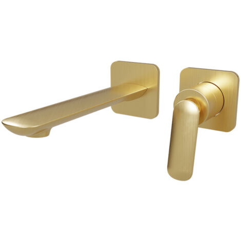 Façade mitigeur lavabo encastré 2 trous Or Brossé Foil - CRISTINA ONDYNA FL25796P (1/2)