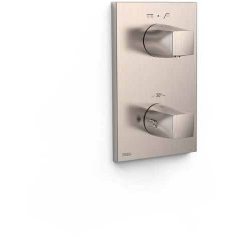 Pièce apparente pour boîtier encastré Therm-box 2 voies Acier - TRES 21125001AC (1/2)