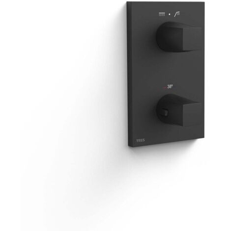 Pièce apparente pour boîtier encastré Therm-box 2 voies Noir mat - TRES 21125001NM (1/2)