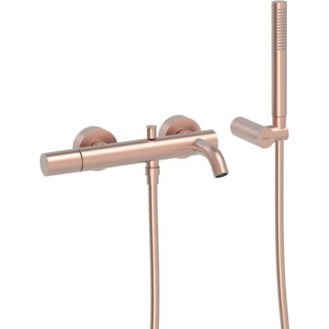 Mitigeur mural pour baignoire et douche Or Rose Mat 24K - TRES 26117001OPM (1/2)