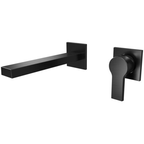 Mitigeur lavabo mural Chromé Noir Brossé OMEGA - CRISTINA ONDYNA OG23775 (1/2)