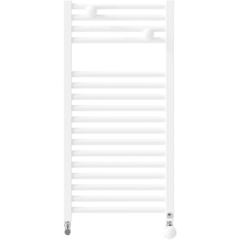 Sèche-serviettes eau chaude étroit raccordement sur les collecteurs 314W RIVA 4 blanc brillant - THERMOR 471605 (1/2)