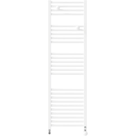 Sèche-serviettes eau chaude étroit raccordement sur les collecteurs 500W RIVA 4 blanc brillant - THERMOR 471606 (1/2)