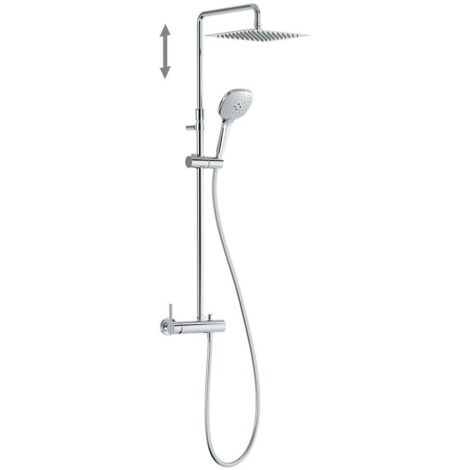 Ensemble mitigeur douche Douche fixe 250x250 mm à rotule Chromé - TRES 08119704 (1/2)