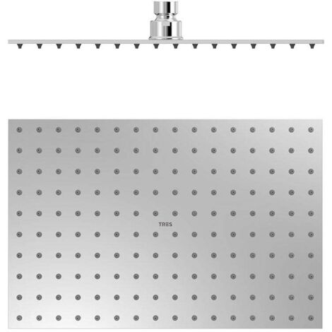Douche acier inoxydable de tête anticalcaire à rotule 300x20 Chromé - TRES 134315007 (1/2)