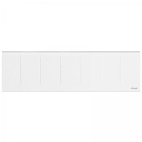 Atlantic – Radiateur à inertie fonte électrique 1500W – Plinthe blanche – Programmable avec détection ouverture fenêtre – Compatible Google Assistant