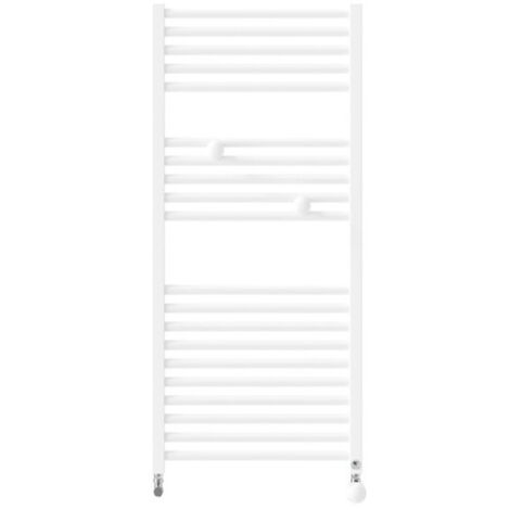 Sèche-serviettes eau chaude raccordement central 924W RIVA 4 blanc brillant - THERMOR 471609