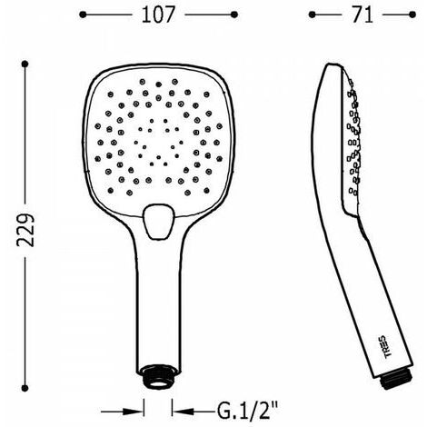 Douche massage 3 types de jet - TRES 29974906 (1/3)