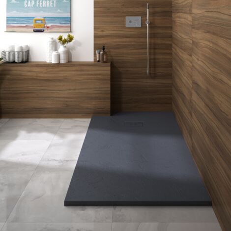 KINEDO Receveur 100 x 80 Kinerock evo biolex rectangle gris anthracite (1/5)