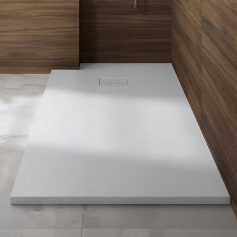 Kinedo – Receveur de douche à poser 200x100 cm aspect minéral blanc – Conçu pour salles de bains modernes – RD9037 (1/3)