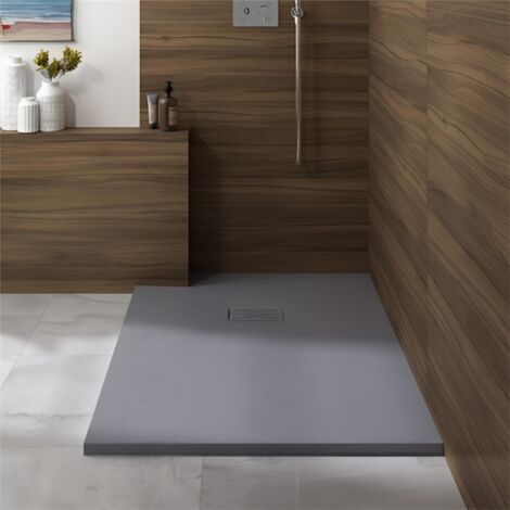 Receveur Kinerock Evo aspect minéral gris p. 100x100 - KINEDO RD9010P (1/3)