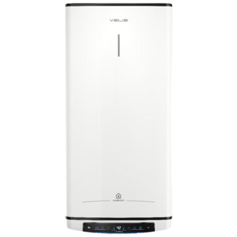 Ariston Group – Chauffe-eau électrique mural plat 80L – Technologie DRY avec double résistance – Installation verticale/horizontale – Écran tactile connecté