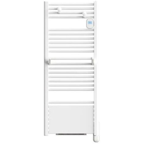 Intuis – Sèche-serviettes électrique soufflant 500W + 1000W – Acier blanc – Écran LCD rétroéclairé – Programmation hebdomadaire - M172415