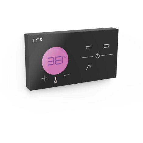 Conntrôle thermostatique électronique encastré Shower Technology Blue Edition Noir / Chromé - TRES 49288399 (1/2)