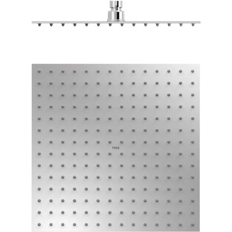 Douche acier inoxydable de tête anticalcaire à rotule. 300x300 mm Chromé - TRES 134315012 (1/2)