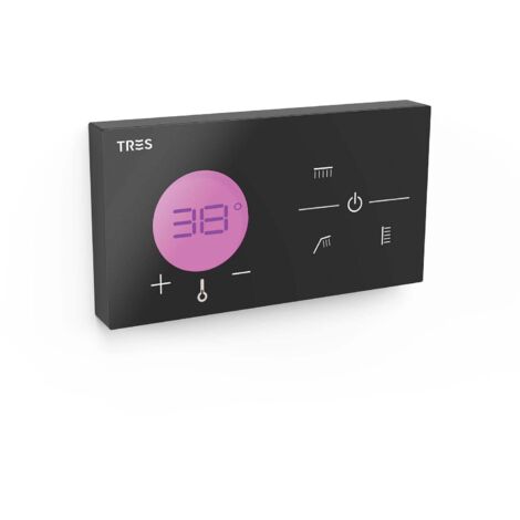 Conntrôle thermostatique électronique encastré Shower Technology Blue Edition Noir / Chromé - TRES 49288398 (1/2)