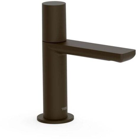 Robinet lavabo 1 seule eau ou prémélangeur Noir métallisé brossé - TRES 21150301KMB (1/2)