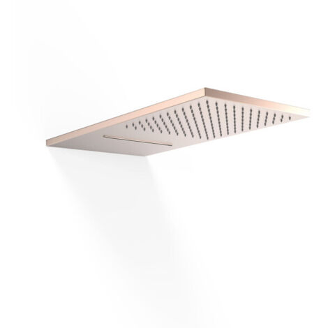 Pommeau de douche mural 2 types de jet (pluie/cascade) Or Rose Mat 24K - TRES 29990301OPM (1/2)
