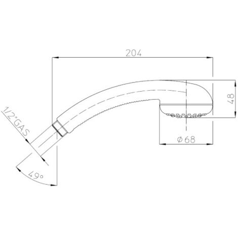 Douchette 1 jet chromé 68mm GOMMINA - BOSSINI B00035013