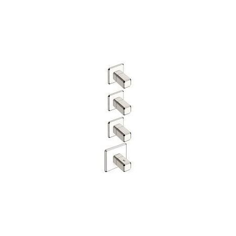 Façade mitigeur thermostatique encastré pour douche ITALY Chromé + Plaque laiton - CRISTINA ONDYNA IT77351 (1/2)