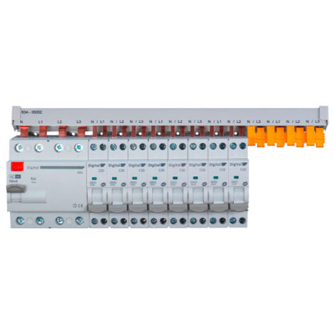 Alimentation pour tableau électrique 4 pôles 63A – Intensité 63A – 4 phases + neutre – SKU 6066 – Digital Electric