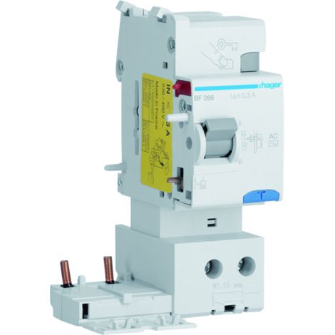 Bloc différentiel 2P 63A 300mA type AC 50/60Hz - HAGER BF266 (1/3)
