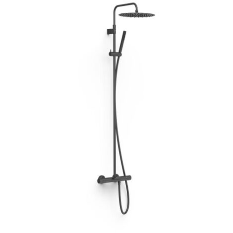 Robinet Douche Mural Aolemi Noir Mat - Pommeau Haute Pression Et Bec Baignoire