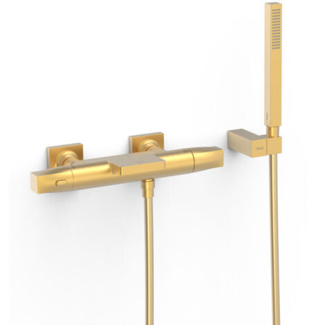 Robinet thermostatique mural pour baignoire et douche Or Mat 24K - TRES 19017489OM (1/2)