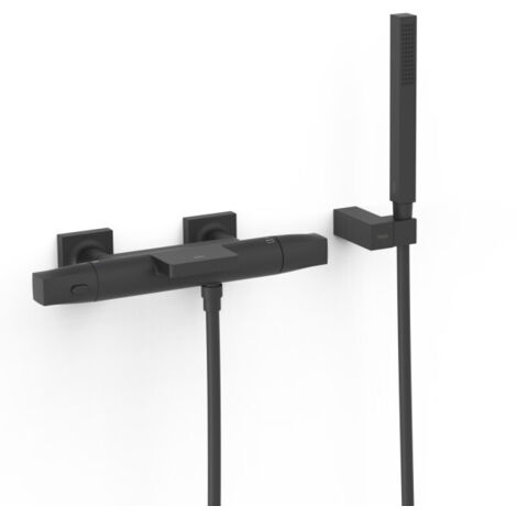 Robinet thermostatique mural pour baignoire et douche Noir mat - TRES 19017489NM (1/2)