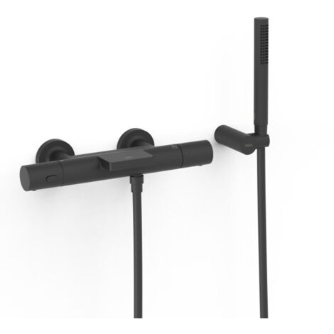 Robinet thermostatique mural pour baignoire et douche Noir mat - TRES 19017428NM (1/2)