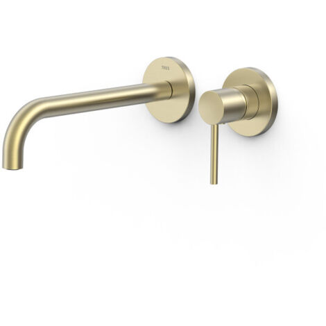 Mitigeur lavabo encastré bec 237 mm Cava Doré - TRES 26230022CA (1/2)