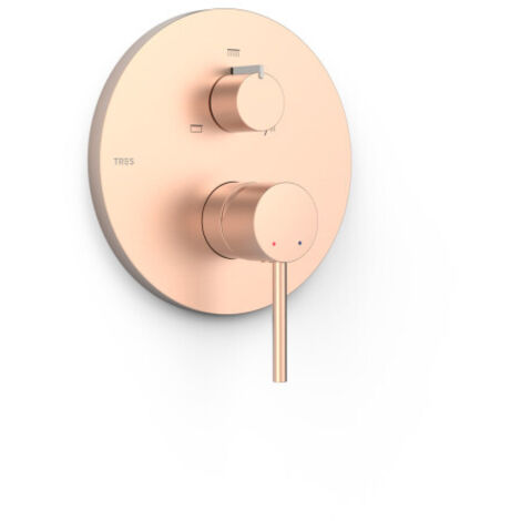 Mitigeur douche pour boîtier encastré Rapid‑box 3 voies Or Rose Mat 24K - TRES 26227310OPM (1/2)