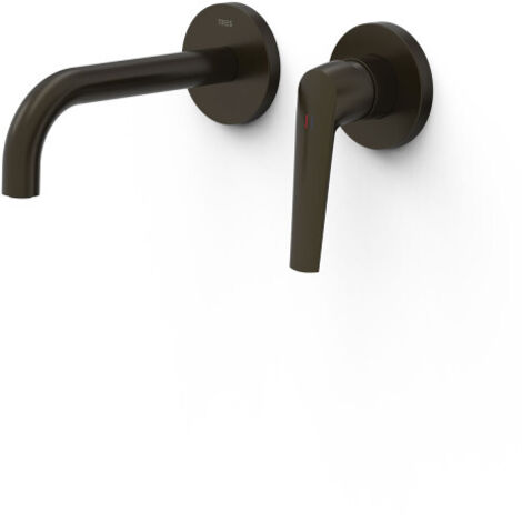 Mitigeur lavabo encastré bec 177 mm Noir Bronze - TRES 28130021KMB (1/2)