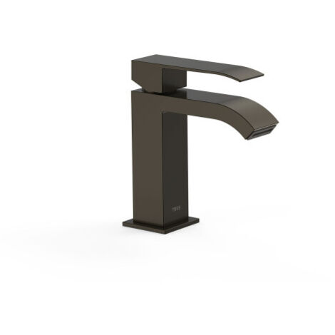 Mitigeur lavabo bec fermé avec sortie de l’eau en cascade Noir Bronze - TRES 00610101KMB (1/2)