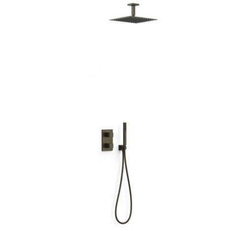 Kit de douche 2 voies pour boîtier encastré Therm‑box Noir Bronze - TRES 00635003KMB (1/2)
