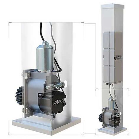 Faac – Opérateur c4000i 24V électromécanique – Moteur pour portails jusqu'à 3m – Pignon et clé de déverrouillage inclus – 109001 (1/5)