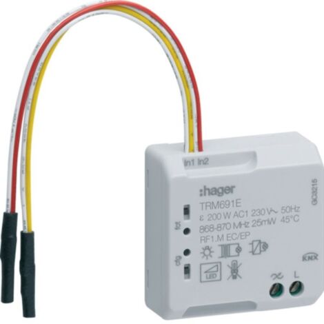 Hager TRM691E 1 sortie Eclairage variateur 2fils plus 2E KNX radio (1/3)