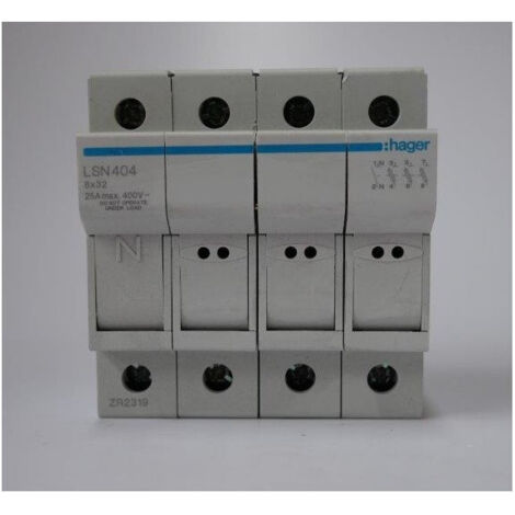 Coupe-circuit 3P+N 25A 400V L32 4M HAGER LSN404 (1/2)
