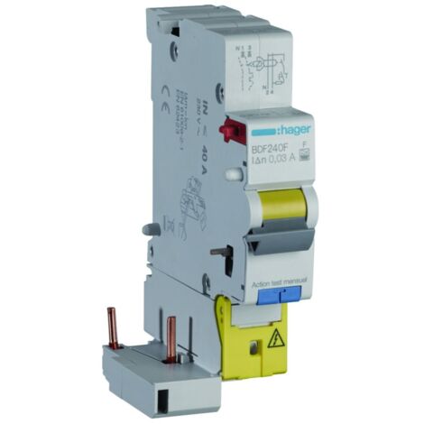 Bloc différentiel 2P 40A 30mA type F - HAGER BDF240F (1/5)