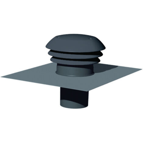 Atlantic – Sortie de toit VMC 160mm en plastique et plomb – Couleur gris ardoise – À emboîter pour systèmes pavillonnaires