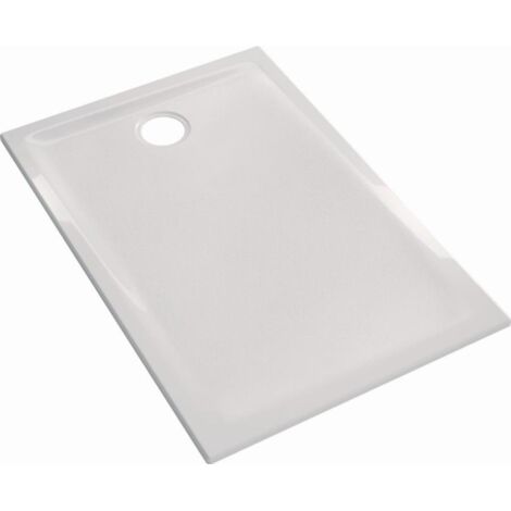 Geberit – Receveur de douche à encastrer 100 x 90 cm extra-plat – Émaillé 4 côtés – Pour bonde siphoïde 90 mm – Traitement Antigliss PN 18 – 726900000AG3