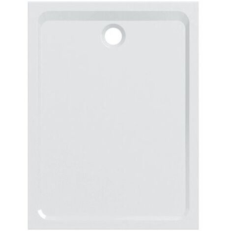 Geberit – Receveur de douche extra-plat rectangulaire 120x90mm – Installation posée ou encastrée – Minéral de synthèse blanc brillant – Antidérapant (1/5)