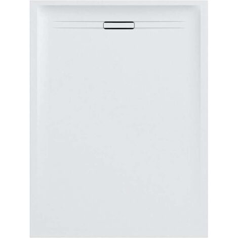 Geberit – Receveur de douche 1400x900 mm en pierre-résine – Surface structurée blanche – Classe anti-dérapante C – Pour personnes à mobilité réduite (1/2)
