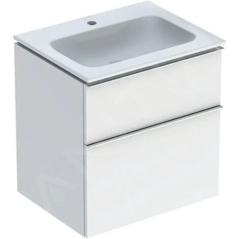 Pack lav slim 60 cm avc mbl Geberit iCon 2Tet siphon poignée Chrome Blanc br. - GEBERIT 502.335.01.2 (1/2)