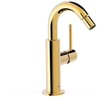 TRES 26222402OR STUDY Grifo Monomando con Maneta Lateral para Bidé Color Oro 24K - ref: 26222402OR