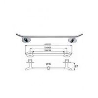 Porte-serviettes barre 2 points 53 cm - CHROMÉ - pour ACOVA Cala et Atoll Spa - 471028