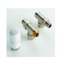 Acova – Kit robinetterie manuelle équerre inversée tête thermostatique – Manette 1/4 pour chauffage central – 841108