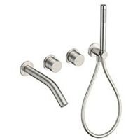 FACADE MITIGEUR BAIN DOUCHE 3 SORTIES ROSACES DOUCHETTE INOX - CRISTINA ONDYNA SX10328